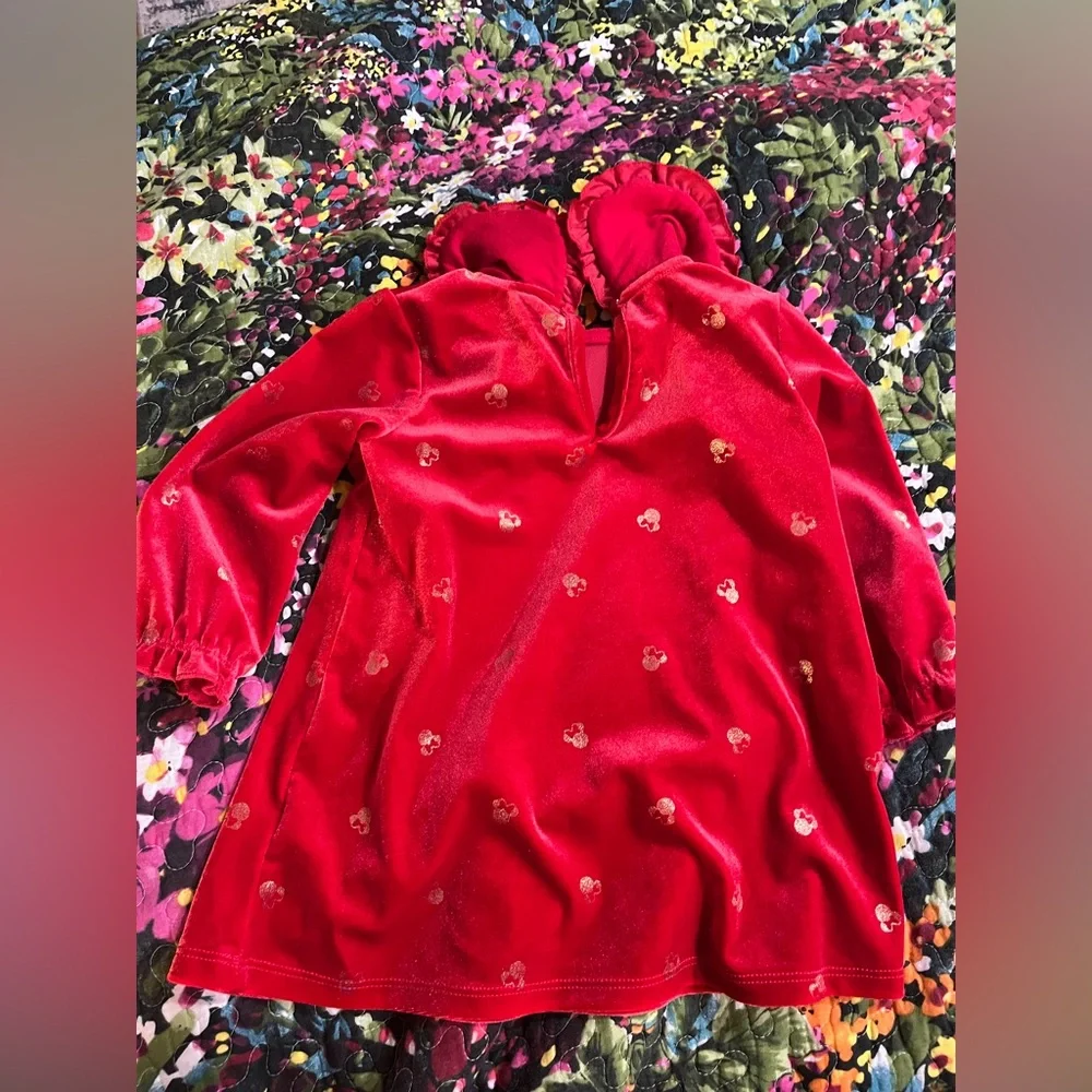 Disney Mickey Mouse Red Gold Baby’s Dress NWOT